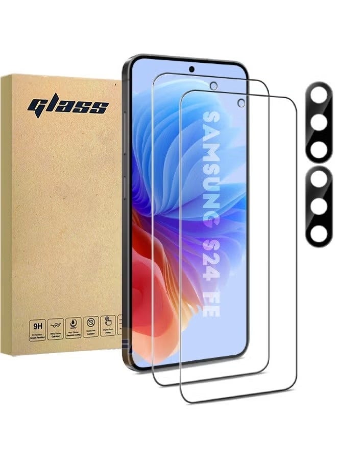 Glass 2+2 Pack Tempered Glass Screen Protector & Camera Lens Protector for Samsung Galaxy S24 FE (6.7″) – HD Clear, 9H Hardness, Bubble-Free, Case-Friendly - Image 1
